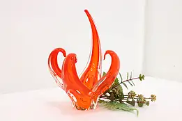 Murano Vintage Italian Red Art Glass Sculpture or Bowl #49317