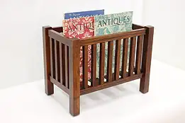 Arts & Crafts Mission Oak Antique Magazine Rack Canterbury #50191