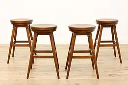 Set of 4 Farmhouse Vintage Bar or Counter Stools, Buckstaff #50013