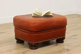 Traditional Vintage Leather Ottoman, Bradington Young #49873