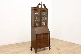 Georgian Design Vintage Drop Front Secretary & Bookcase #50229