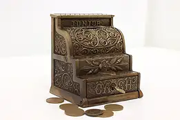 Cast Iron Antique Junior Cash Register Coin Bank, Stevens #49402