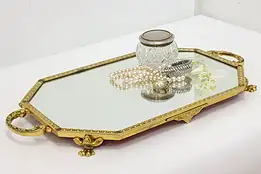 Victorian Design Gilt Bronze Mirror Perfume or Jewelry Tray #49370