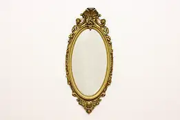 Victorian Antique Carved Grapes Boudoir or Hall Wall Mirror #50300