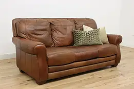 Traditional Vintage Leather Sofa or Couch, Lane #47395