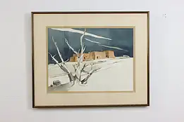 Pueblo Village Vintage Original Watercolor, Howard 32.5" #50195