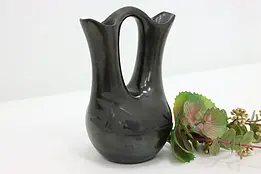 Native American Pottery Vintage Blackware Wedding Vase #50047