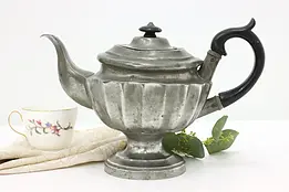 Victorian Antique Pewter Kitchen Teapot or Kettle #50369
