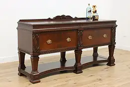 Renaissance Antique Carved Walnut Sideboard, Buffet or Bar #50297