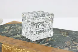Cut Glass Cube Vintage Paperweight, Waterford #48986