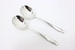 Pair Silver Wheat Reed & Barton Sterling Midcentury Spoons #50751