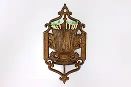 Victorian Antique Cast Iron Wall Match Holder Pat 1861 #50435