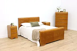 Art Deco Waterfall 4 pc Bedroom Set Full Size Bed, Lenoir #50119