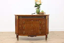 Marble & Rosewood Marquetry Demilune Console Chest, Fuldner #50290