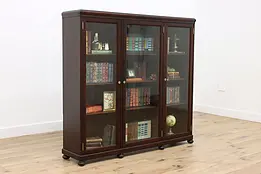 Empire Antique Mahogany Triple Office or Library Bookcase #49023