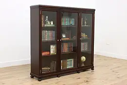 Empire Antique Mahogany Triple Office or Library Bookcase #49023