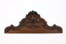 Victorian Antique Carved Walnut Salvage Crest, Leaves #48931