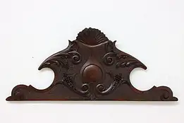 Renaissance Antique Arch Salvage Walnut Wall Crest, Grapes #48933