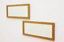 Pair of Antique Birdseye Maple Bedroom or Hall Wall Mirrors #50352