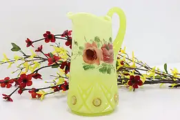 Yellow Glass Antique Dear Mother 1917 Pitcher Flower Vase #50429