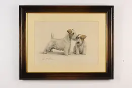 Sealyham Terriers Antique Lithograph Print, Danchin 28.5" #50578