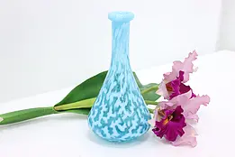 Victorian Antique Blown Blue & White Glass Vase #50423