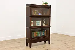 Craftsman Antique Stacking Office Library Oak Bookcase Globe #50733