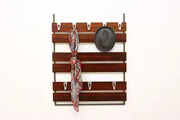 Midcentury Modern Vintage Rosewood Coat & Hat Wall Rack #50609