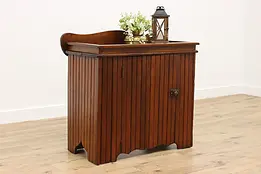 Farmhouse Antique Pine Dry Sink Cupboard, Cabinet, Planter #50807