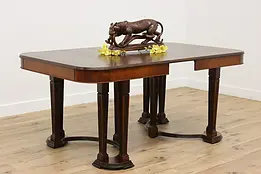 Art Deco Vintage Walnut 6' Dining Table, Butterfly Leaf #49965
