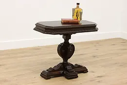 English Tudor Antique Carved Walnut Coffee or End Table #50560