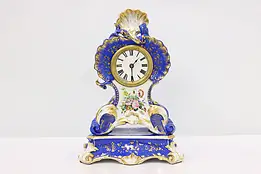 Victorian Antique Porcelain Mantel Clock Quartz Movement #48594