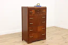 Art Deco Vintage Waterfall Highboy Chest Bakelite Pulls #50871