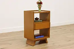 Midcentury Modern Vintage Mahogany & Maple Nightstand, Rway #50757