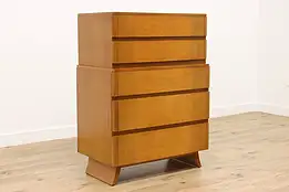 Midcentury Modern Mahogany Vintage Tall Chest Dresser, Rway #50756