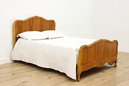French Design Vintage Maple & Birch Full Size Bed, Flowers #50161