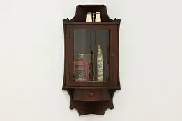 Victorian Antique Wall Hanging Corner Curio Cabinet #51172