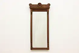 Victorian Antique Carved Walnut Wall Bedroom or Entry Mirror #50644