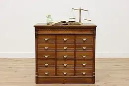 Victorian English Antique 15 Drawer Office Library File, SFC #51482