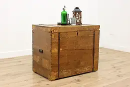 Farmhouse Antique Country Pine Primitive Blanket Chest Trunk #51155