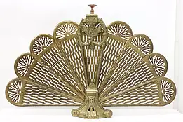Victorian Design Vintage Brass Fireplace Peacock Fan Screen #50765