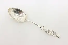 Sterling Silver Antique Engraved "Helen" Tea Spoon, Flowers #50669