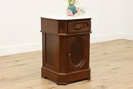 Victorian Antique Marble Top Nightstand, Side or End Table #51605