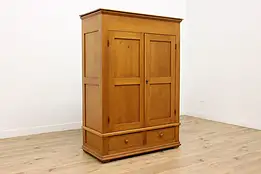 Farmhouse Antique Country Pine Armoire, Wardrobe or Closet #51741