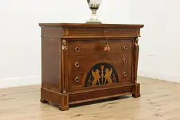 Neoclassical Design Vintage Dresser Console Griffins, Signed #51284