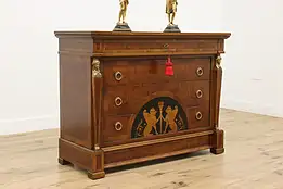 Neoclassical Design Vintage Dresser Console Griffins, Signed #52054