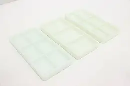Set of 3 Antique Milk Glass Dental Trays, American Cabinet #51984