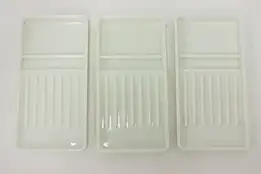 Set of 3 Antique Milk Glass Dental Trays, American Cabinet #51986