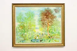 Forest Park Vintage Original Oil Painting, Sideris 57.5" #51892