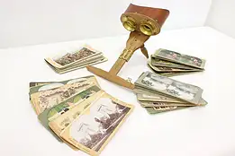 Victorian Antique Stereoscope Viewer & 66 Cards #52104